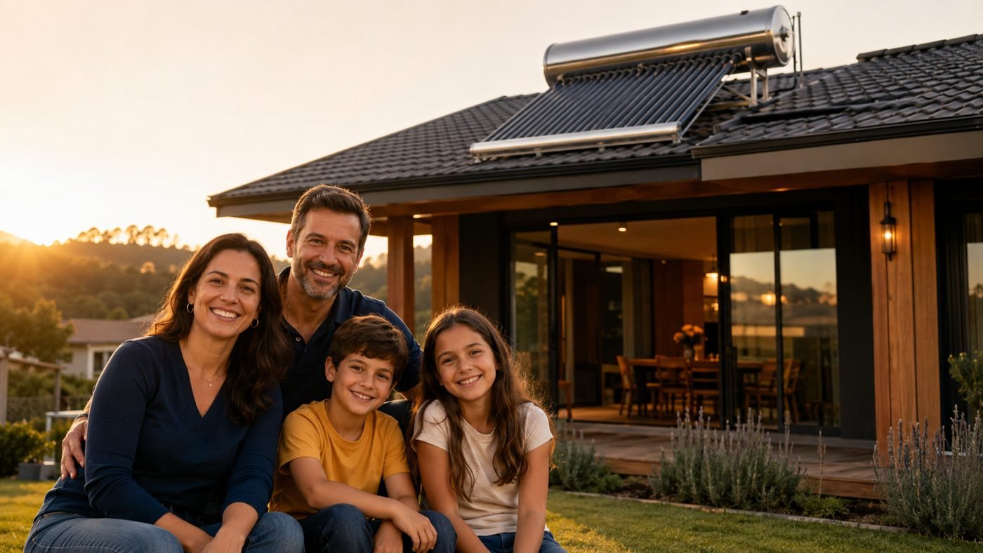 Coletor solar e boiler